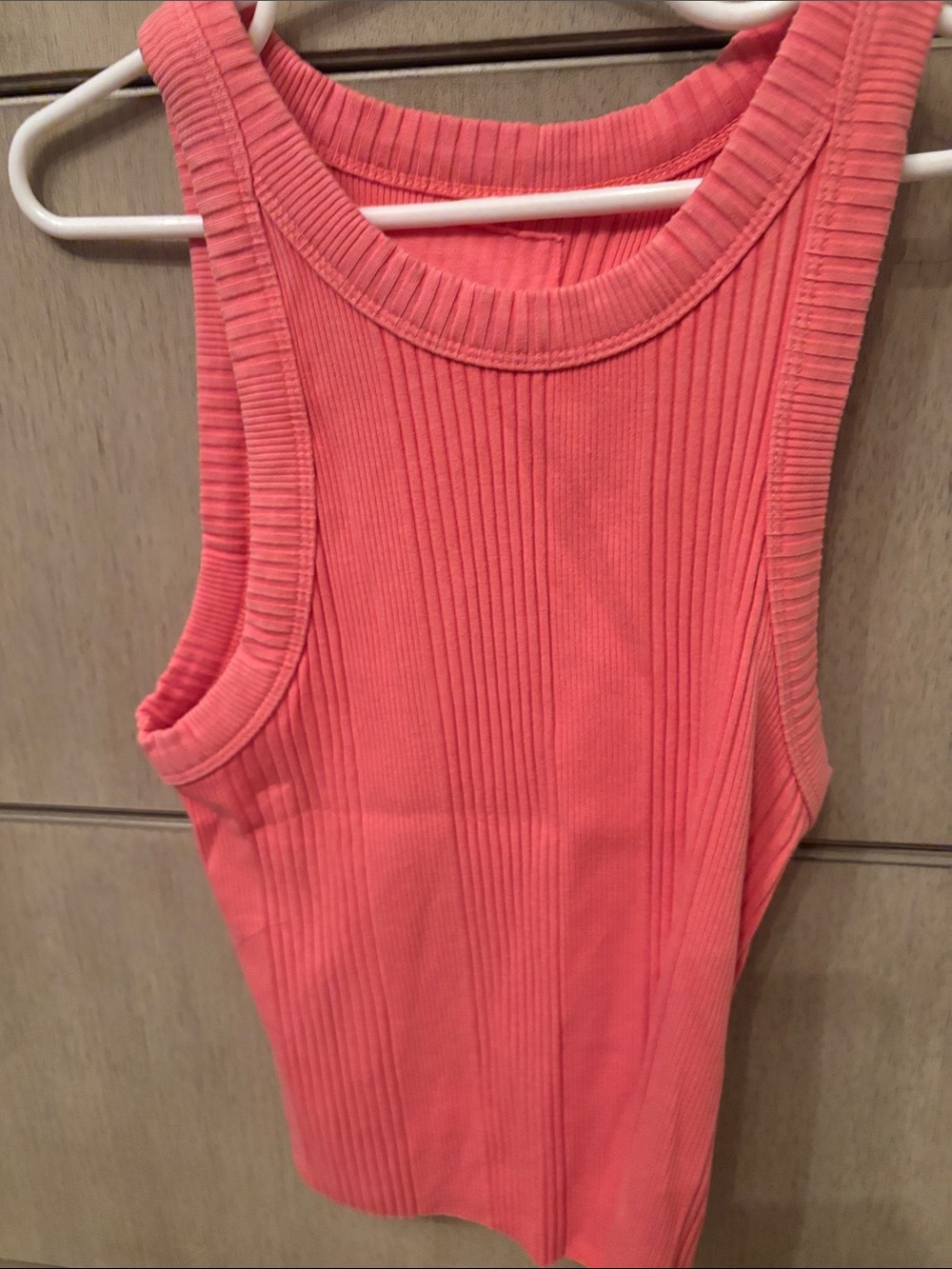 aerie Ribbed Coral-Pink Tank Top